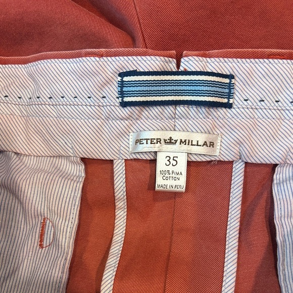 Peter Millar Men's Chino Pants 35 x 37 Pima Cotton NEW with Tags Soft Red Golf - Picture 5 of 5